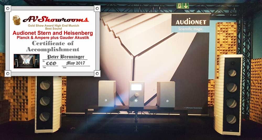 Audionet Heisenberg Stern AV Showrooms Gold Show Award Highend 2017